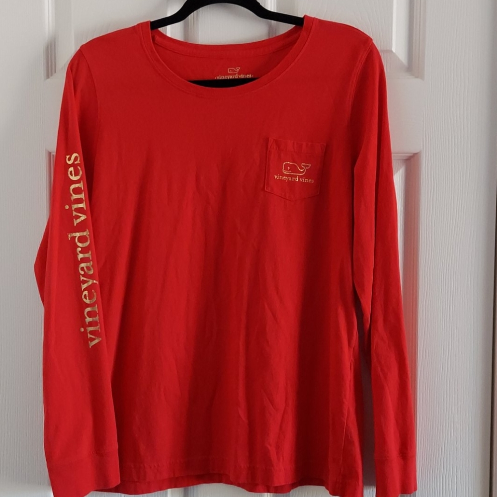 Vineyard Vines red long sleeve tee Large